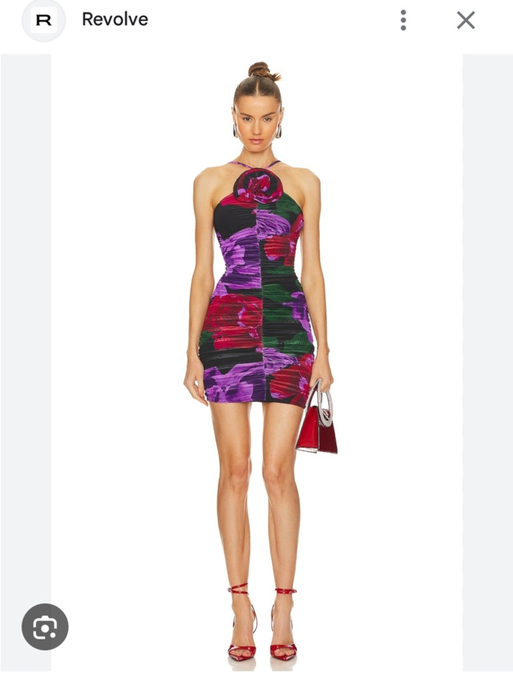 AFRM Mila Halter Mini Dress in Black, Purple, Red, Green